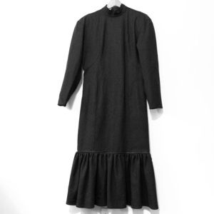 Alberta Ferretti Dress Wool Zipper Ruffle 8